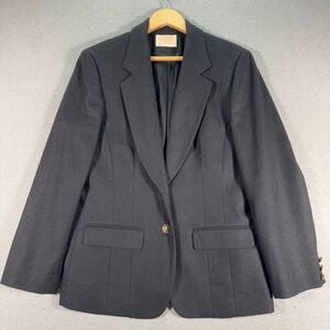 Vintage Pendleton Wool Blazer Womens 10 Black Sports Coat‎ Career 2 Gold Buttons